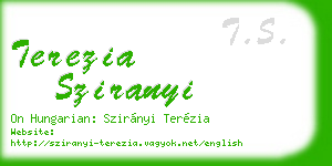 terezia sziranyi business card